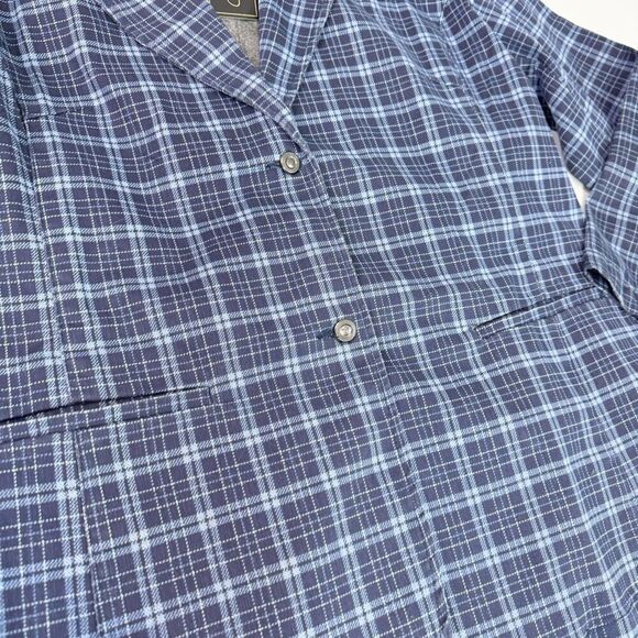 DG2 Jacket Womens 2X Blue Plaid Pattern Long-Sleeve Notch Lapel Blazer Preppy - Picture 2 of 9